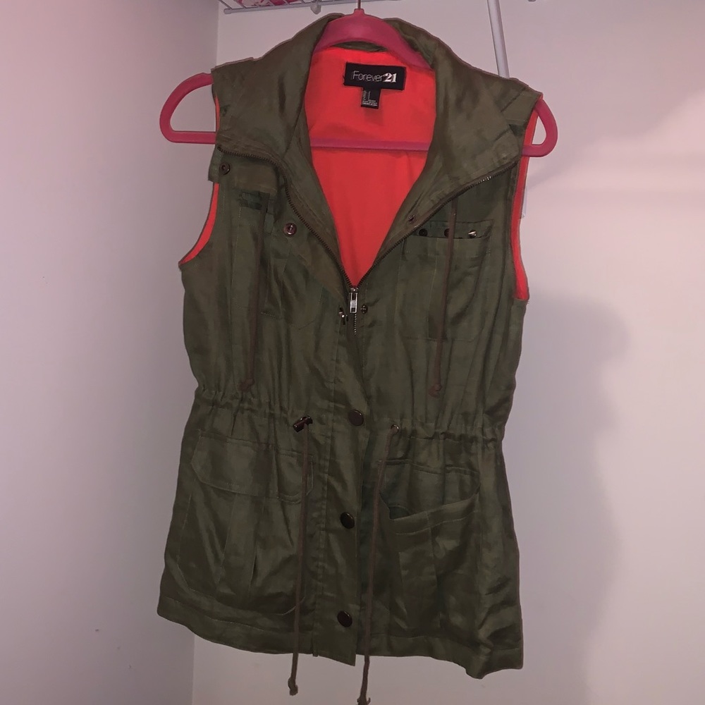 Green Studded Pocket Vest